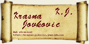 Krasna Jovković vizit kartica